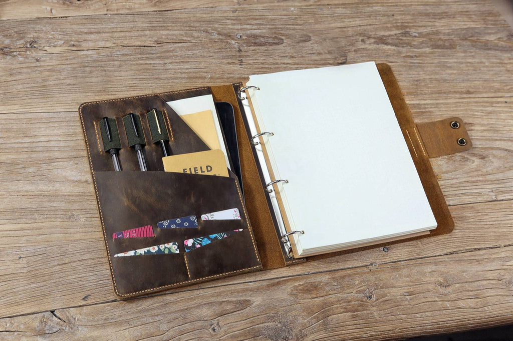 A5 Classic Refillable Notebook Loose Pocket Leather 6 Holes Ring Binder  Personal Planner Organizer Notebook Binder Reusable Multi Functional, Dark  Green - Yahoo Shopping